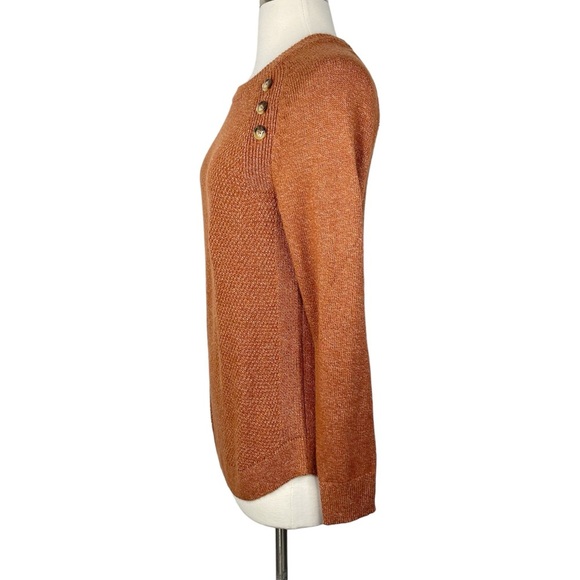 Stitch Fix l Market & Spruce Janice Textured Button Detail Raglan Sweater, Small - Picture 3 of 10